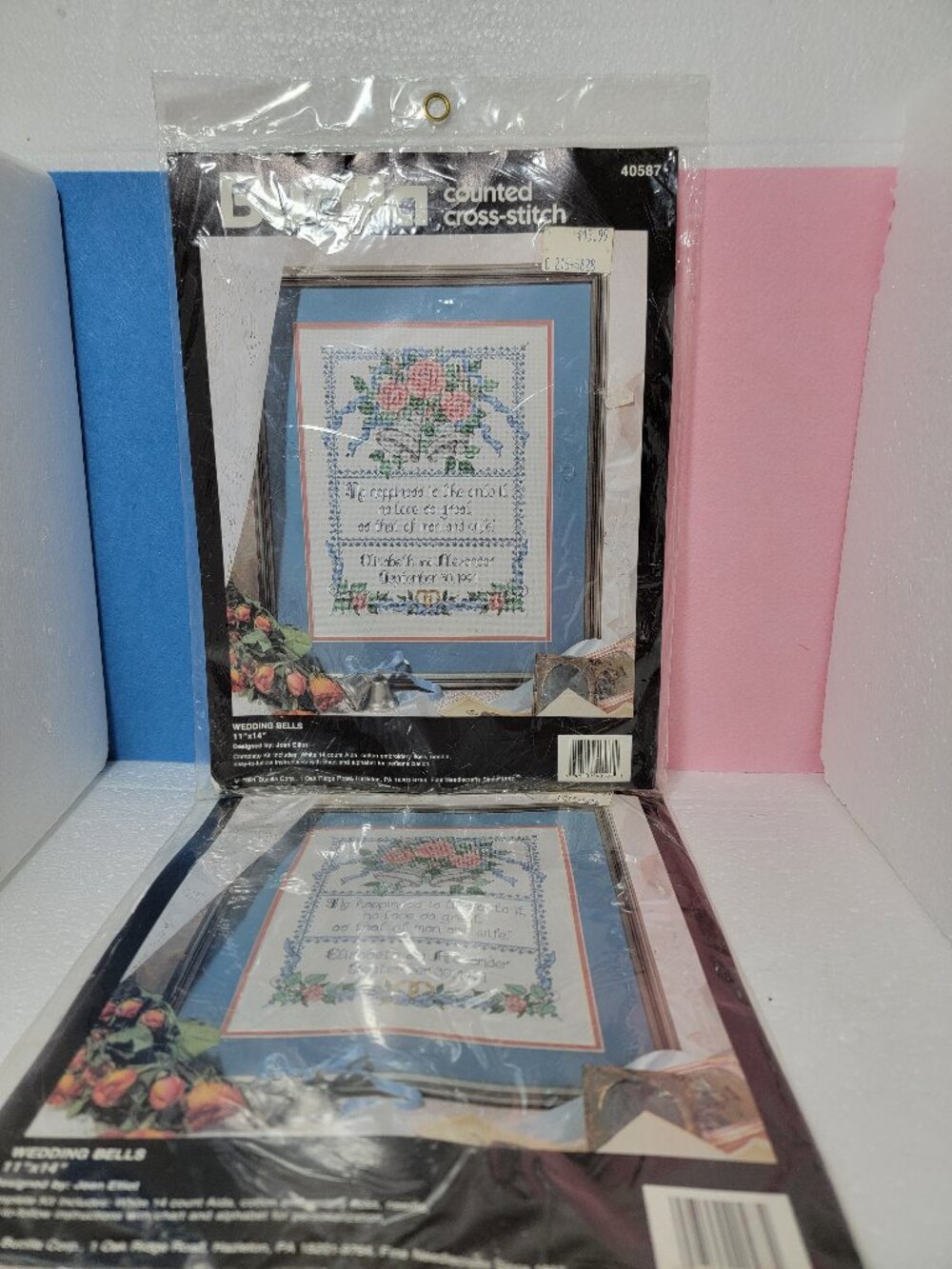 Bucilla Wedding Bells Embroidery Kits Counted Cross Stitch Set of 2